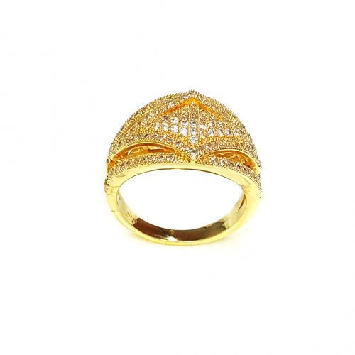 Anel Folheado Ouro 18k Micro Zircônias