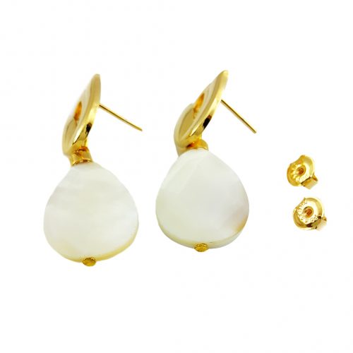 Brinco Folheado Ouro 18K Madrepérola