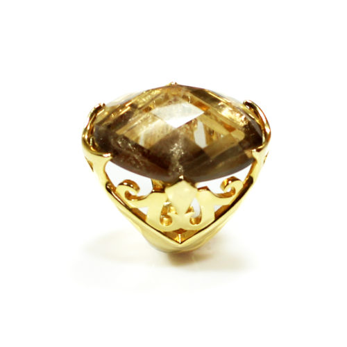 Anel Folheado Ouro 18k Cristal Colombiano