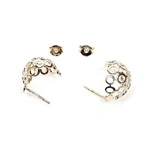 Brinco Folheado Ródio Bola Vazada