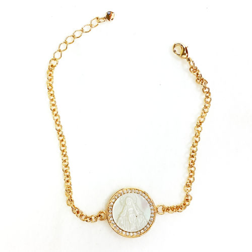 Pulseira Folheada Ouro 18K Nossa Senhora