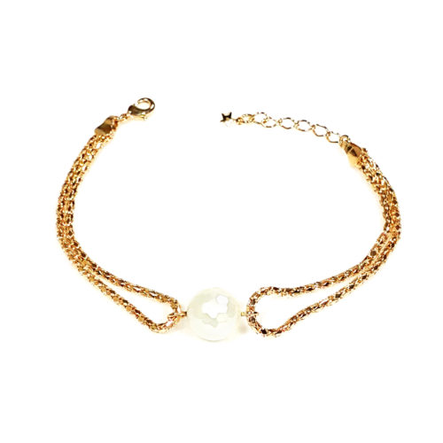 Pulseira Folheada Ouro 18K e detalhe em Madrepérola