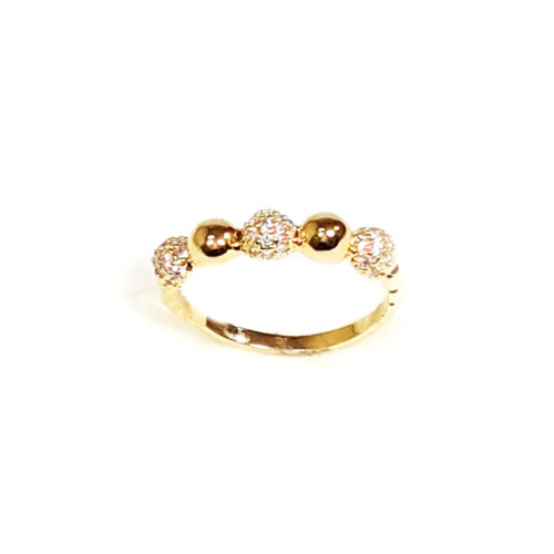 Anel Folheado Ouro 18k com Pontos de Micro Zircônias