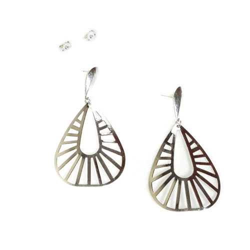 Brinco folheado prata Gota Vazada