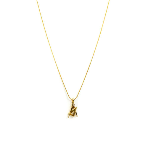 Colar folheado ouro 18K Pingente Engenharia