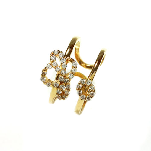 Anel Folheado Ouro 18k Love com Zircônias