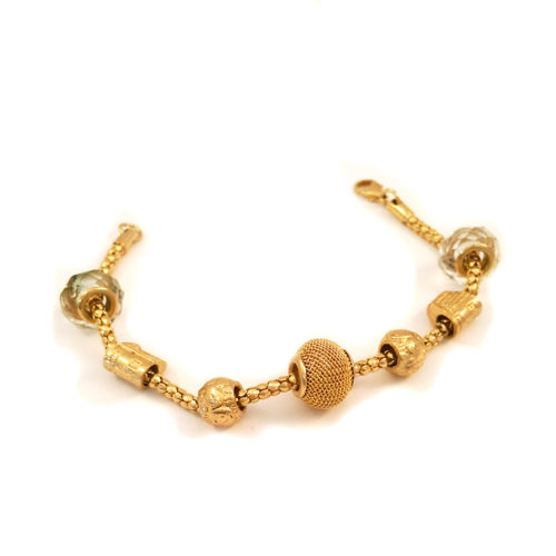 Pulseira Folheada Ouro 18k Pandora Inspired com berloques