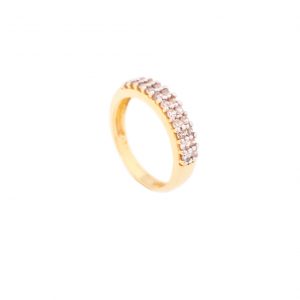 Anel folheado ouro 18K Aparador com Zircônia