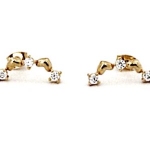 Brinco Folheado Ouro 18k Mini Ear Couff com Zircônias