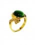 Anel folheado ouro 18k com pedra amazonita verde